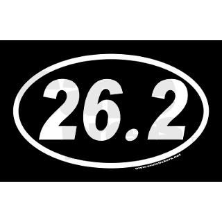 26.2 Euro Style Oval Sticker (White Oval on Black) by Admin_CP1436