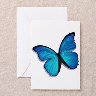 Blue Morpho Butterfly Greeting Card by Piquance