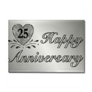 25th Anniversary   Silver Rectangle Magnet by spicetree