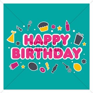 Happy Birthday greeting card. EPS 10.   Invitations by Bigstock