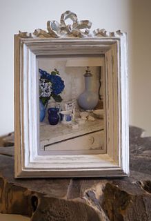 hand painted ribbon bow picture frame by belle & thistle
