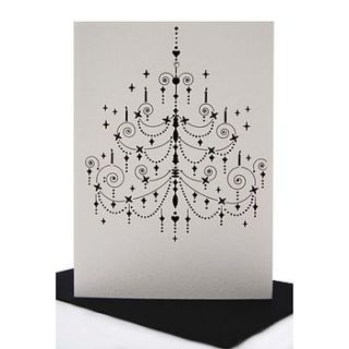 chandelier laser cut christmas card by rock villa designs