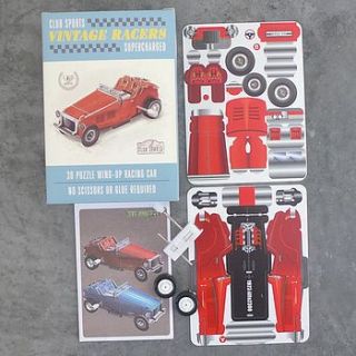 make your own wind up three d red car by lilac coast