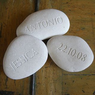 wedding gift pebbles by letterfest engraving