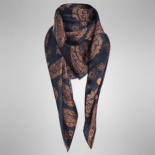 modern paisley square silk scarf by pattern passion