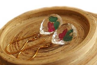 ruby emerald quartz gold earrings by prisha jewels