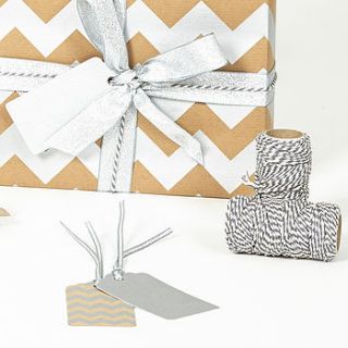 silver chevron brown christmas wrapping paper by sophia victoria joy