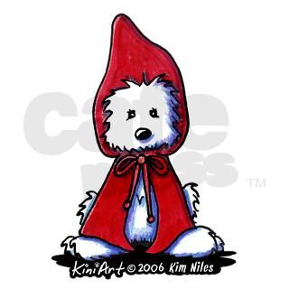 Red Riding Hood Westie Round Sticker by kiniart