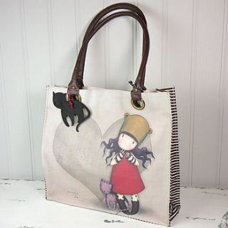 gorjuss purrrfect love large shopper bag by lisa angel homeware and gifts