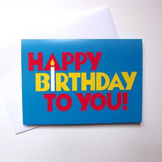 first birthday card 'happy birthday to you' by hello dodo