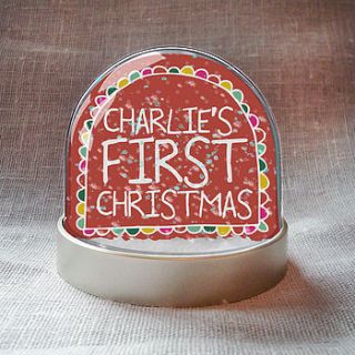 baby's first christmas personalised snowglobe gift set by sarah catherine designs