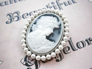 pearl cameo brooch by lily & joan