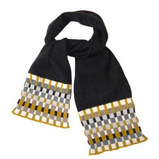 bamboo charcoal lambswool scarf by gabrielle vary knitwear