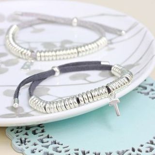 personalised suede multi layer charm bracelet by lisa angel