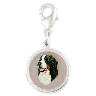 Bernese Mountain Dog Silver Round Charm by robertmaygiftware