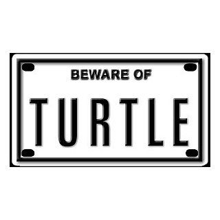 Beware of Turtle 2 1/4 X 4" Embossed Aluminum Sign"