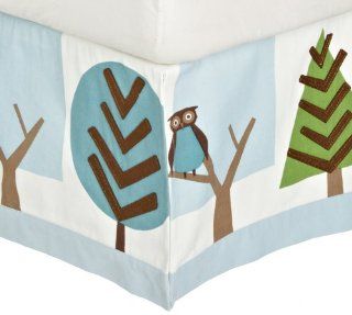 DwellStudio Patterned Canvas Crib Skirt, Owls Sky Baby