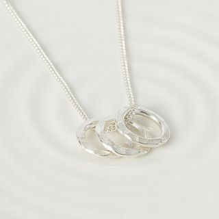 triple ring sterling silver necklace by suzy q