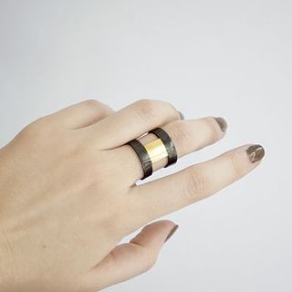 double band column armour ring by chelsey adams