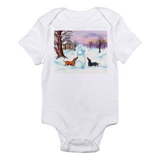 Snow Dachshunds Infant Bodysuit by terrypond