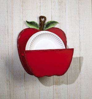 Apple Decor Wooden Paper Plate Holder by Collections Etc  