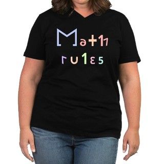 Math Rules Womens Plus Size V Neck Dark T Shirt by mathsciencetechnology