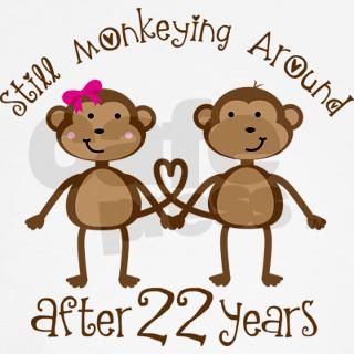 22nd Anniversary Love Monkeys Womens Tank Top by anniversarytshirts