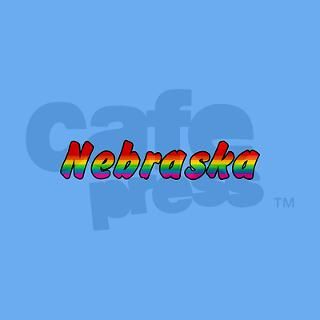 Rainbow Nebraska Text Round Sticker by rainbowthree