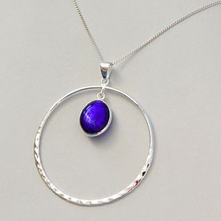 murano glass & sterling silver circle pendant by claudette worters