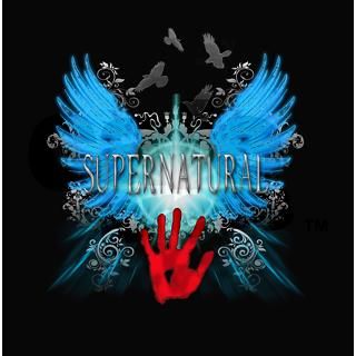 New Supernatural Wings Vector Round Sticker by ratherkoolshop