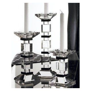 Fifth Avenue Crystal Cambridge Candle Holders with Black Accent, Set of 3  