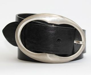 women's silver oval buckle belt by madison belts