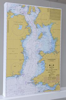 nautical chart on canvas the irish sea by living by the seaside