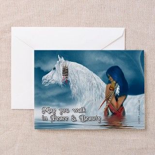 Native American Horse/Maiden Christmas Cards (10) by spiritkeep01