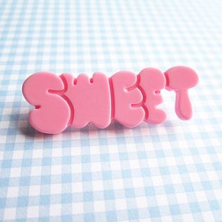 sweet word brooch by ilovehearts