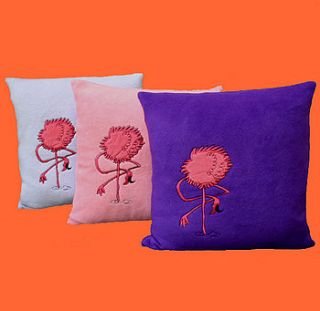 flora the flamingo fleece cushions by eazy tiger