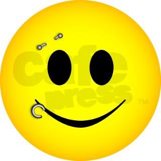Pierced Smiley Face Round Sticker by MoyTauSmiley1