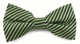Green & Lime Even Stripe Band Bow Tie Clothing