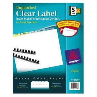 Averyreg; Index Maker Clear Label Contemporary Color Dividers, Five Tab, Five Sets/Pack  Binder Index Dividers 