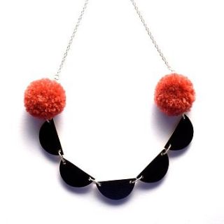 black pom pom garland necklace by lucie ellen