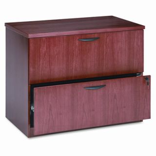 Basyx by HON Veneer Two Drawer Locking Lateral File with Beaded Edge