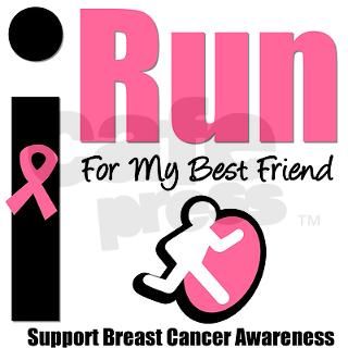 I Run For Breast Cancer Round Sticker by hopeanddreams