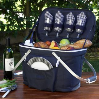 Picnic At Ascot Collapsible Insulated Picnic Basket with Four Place