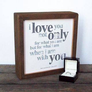 personalised wooden 'i love you' print by coulson macleod