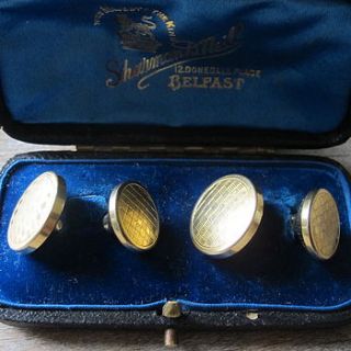 vintage goldtone harlequin cufflinks by ava mae designs