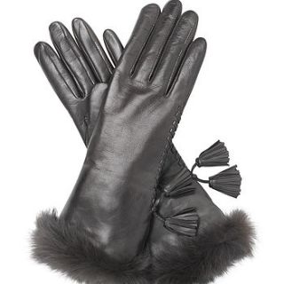 vita women's leather pashmina lined gloves by southcombe gloves