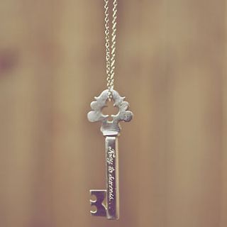 'key to success' silver necklace by mona mara