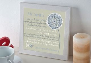 'a great teacher' personalised print by from lucy