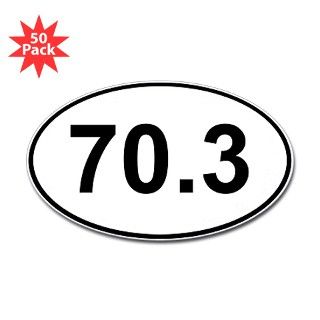 70.3 (Half Ironman Triathlon) Oval Sticker (50 pk) by pnkdesigns