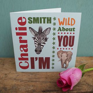 personalised 'wild about you' card by sparks living